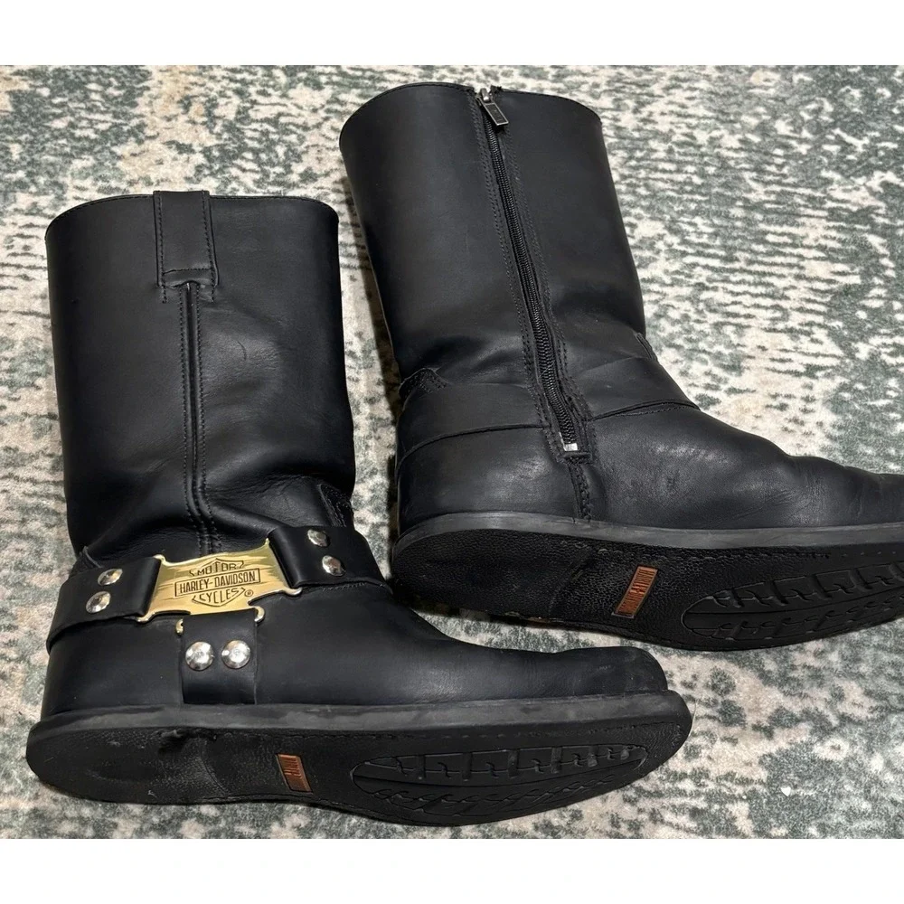 vintage-style Harley-Davidson Men's Iroquois Hi Inside Zip Biker Boot 8.5
